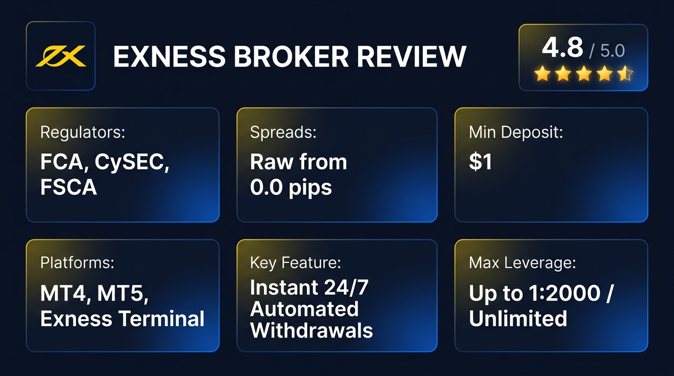 Exness Broker Review Rating and Features Scorecard