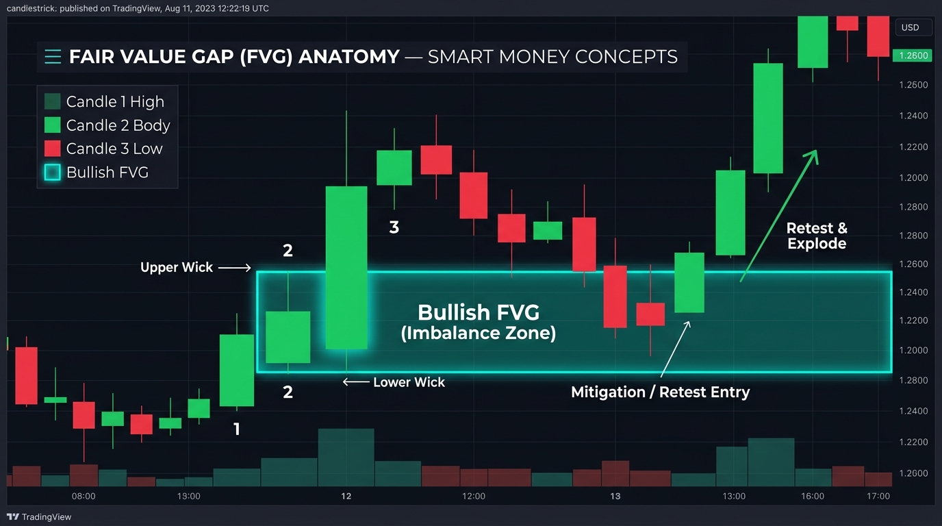 Fair Value Gap FVG Smart Money Concepts Imbalance Diagram